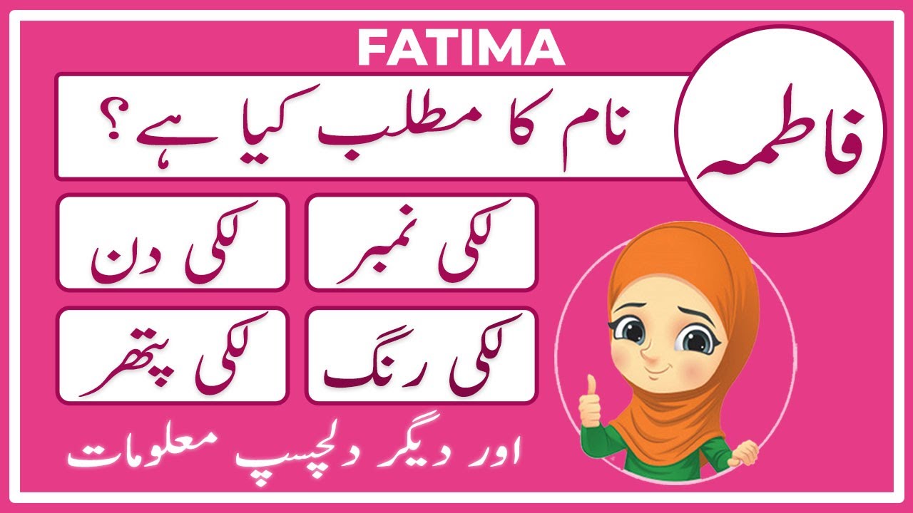 Fatima name meaning in urdu