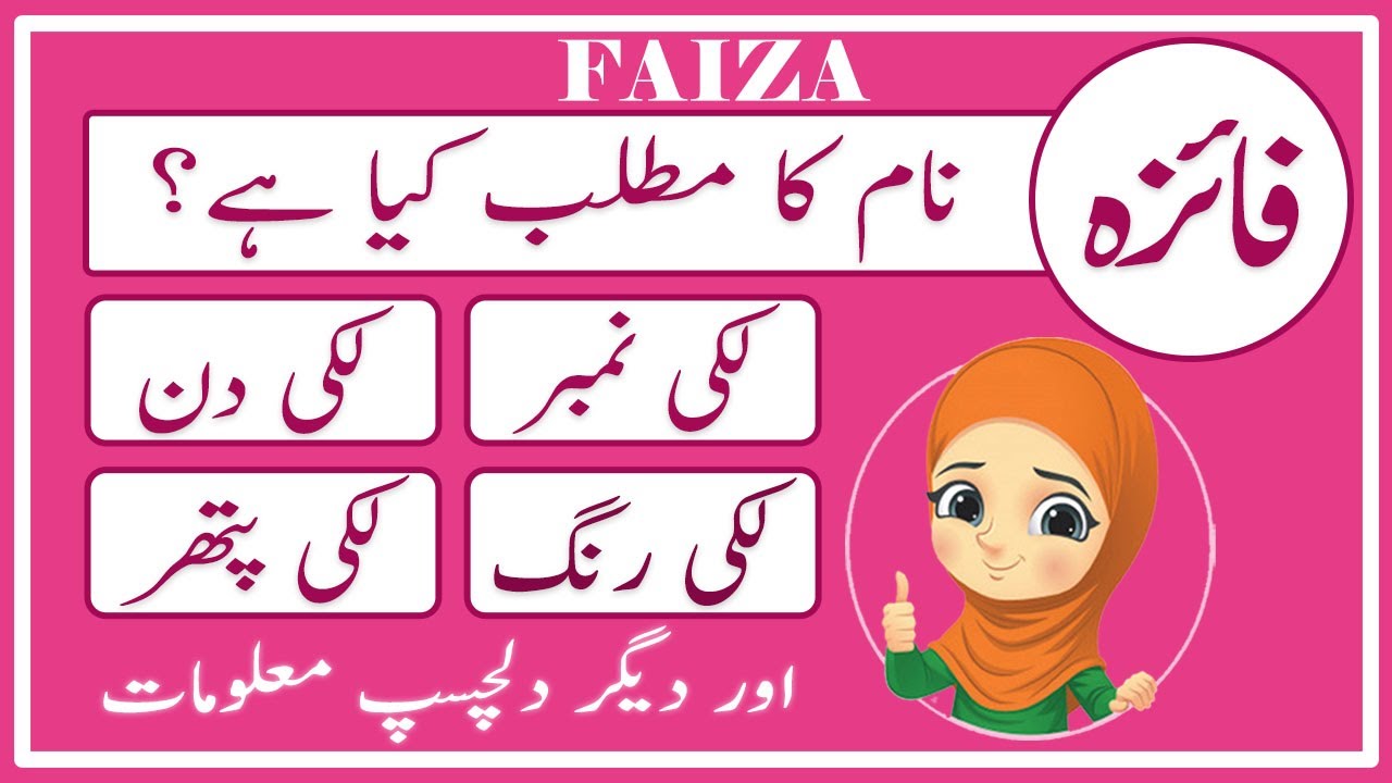 faiza name meaning in urdu