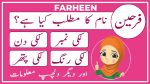farheen name meaning in urdu