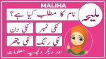 maliha name meaning in urdu