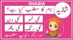 shazia name meaning in urdu