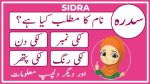 sidra name meaning in urdu