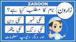 zaroon name meaning in urdu